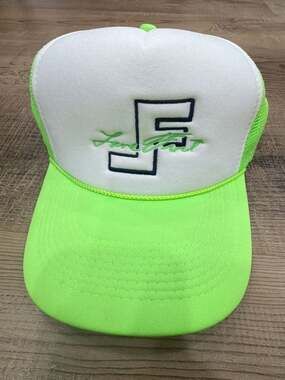 Lane Frost Neon Green and White Mesh Trucker Hat UNRELEASED! RARE!